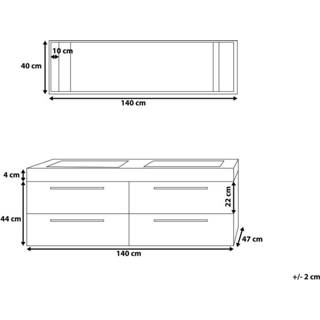 👉 Badmeubelset beige MDF One Size houtkleur MALAGA 4260580935024