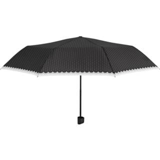 👉 Polyester One Size Color-Zwart vrouwen zwart Perletti mini-paraplu Kleine Stip dames 96 cm 8720585044221