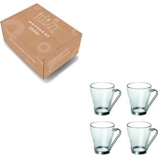 👉 Theeglas transparant RVS glas One Size Color-Transparant Orange85 Theeglazen - 245 ml Set van 4 met Handvat 8720289419257
