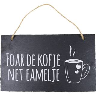 👉 Spreukbord zwart steen One Size Color-Zwart Paper Dreams Fries foar de kofje 25 cm leisteen 8716764142925