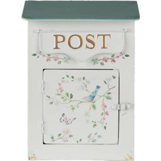 👉 Brievenbus metaal o GeenKleur Clayre & Eef Creme 22*12*31 cm van 8717459766242