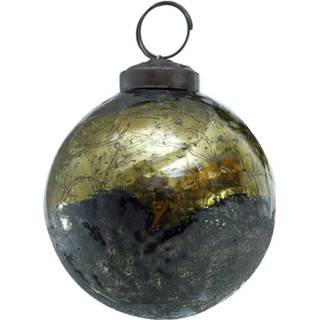 👉 Kerstbal groen glas One Size Indy Antiek H8 x Ø8 cm 8720014495761