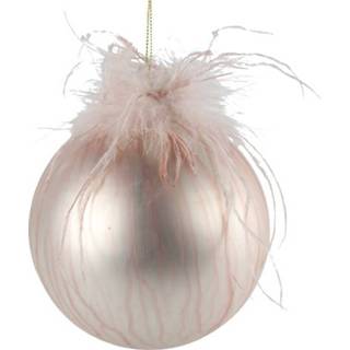 👉 Kerstbal roze glas One Size Color-Lichtroze TOM Pearl 10 cm glas/veren lichtroze 8718317845888
