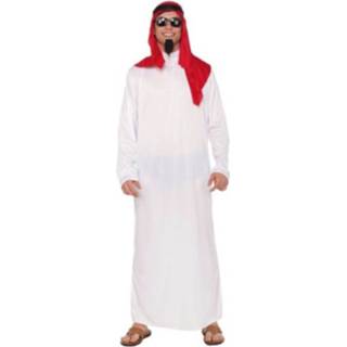 👉 Verkleedpak wit polyester XL Color-Wit mannen Witbaard Arabier heren maat 8423667112084
