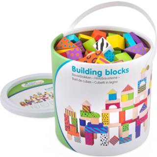 👉 Bouwblok hout multikleur New Classic Toys Bouwblokken Fantasie Junior 100 Blokken 8718446008130