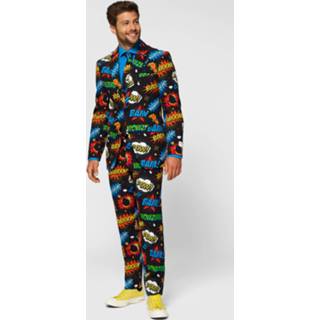 👉 Verkleedpak zwart polyester 48 Color-Blauw mannen OppoSuits Badaboom heren maat 8718719273050