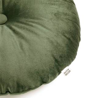 👉 Sierkussen polyester One Size Color-Groen Dutch Decor OLLY - rond velvet Chive 40 cm 8714165647766