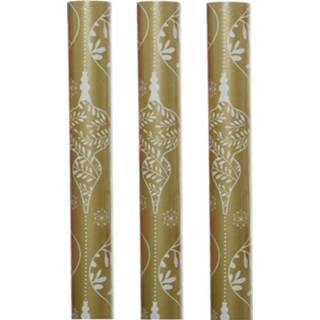 👉 Inpakpapier One Size meerkleurig 3x rollen kerst inpakpapier/cadeaupapier ornamenten 200 x 70 cm - Kerstpapier cadeaurollen 8720576318638