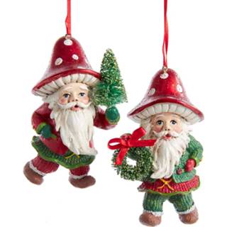 👉 Ornament s One Size GeenKleur Res Mushroom Head Santa 3,9 inch Kurt S. Adler 86131581762