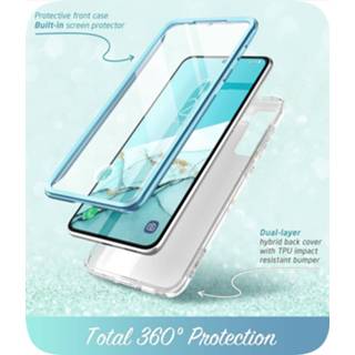 👉 Screenprotector blauw Cosmo 360 hoesje met Samsung S21 FE - Ocean 843439113312