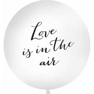 Mega ballon wit One Size meerkleurig Set van 4x stuks ballonnen met Love is in the air tekst - Bruiloft feestartikelen en versieringen 1 meter diameter 8720276260381