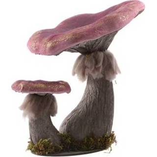 👉 Paars foam One Size Decoratie paddenstoel 29 cm - Woondecoratie paddenstoelen 8718758994879