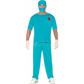 Verkleedpak polyester Color-Blauw XL mannen blauw Fiestas Guirca Chirurg heren maat 8434077881477