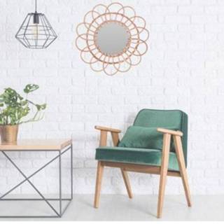 👉 Spiegel goud glas One Size Color-Goud Orange85 - Spiegels Wandspiegel Rond Bloemvorm Decoratie Wonen 8720289411343