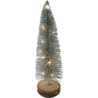 👉 Kerstboom bruin hout zilver kunststof One Size Color-Bruin Peha 43 cm led zilver/bruin 8712953161401