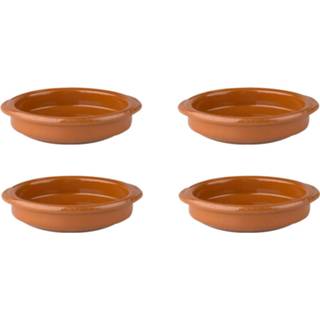 👉 Tapas schaaltje terracotta Set Van 4x Schaaltjes 12 X 3 Cm Ovenbestendig - Ovenschaaltjes Creme Brulee 8720276847254
