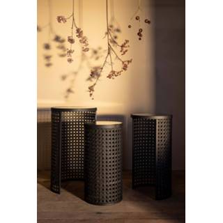 👉 Bijzettafel grijs IJzer One Size Jinda H70 x Ø40 cm Set van 3 8720014608604