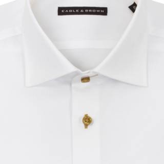 👉 Overhemd bruin wit Eagle & Brown uni structuur 8719902054876