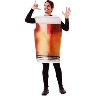 👉 Verkleedpak wit bruin polyester Color-Bruin Witbaard bierglas wit/bruin maat M/L
