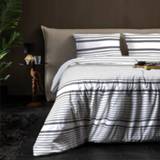 👉 Kussenslop Katoen-Polyester wit Fresh & Co Sven Stripes Lits-jumeaux (240 x 220 cm + 2 kussenslopen) Dekbedovertrek 8719909058662