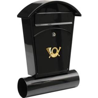 👉 Brievenbus zwart active VOREL met krantenrol en 2 sleutels - 480x280x80 mm 6011606278223