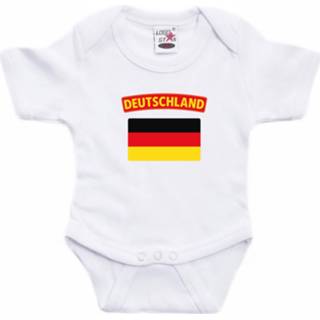 👉 Deutschland baby rompertje met vlag wit jongens en meisjes - Kraamcadeau - Babykleding - Duitsland landen romper