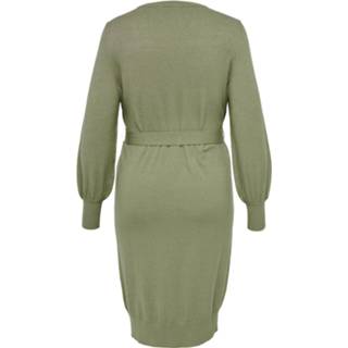 👉 Gebreide jurk viscose l vrouwen groen 'Lella' 5715214036633