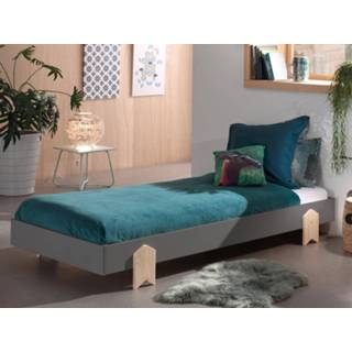 👉 Kinderbedje grijs kinderen Kinderbed MOTA 90x200 cm hoogglans met arrow poten 5400943223163