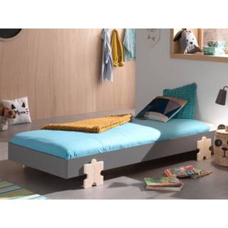 👉 Kinderbedje grijs kinderen Kinderbed MOTA 90x200 cm hoogglans met puzzle poten 5400943223200