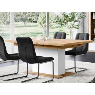 👉 Eettafel wit eik met verlengstuk SARRI 180>230 cm artisan eik/wit 5400943223323