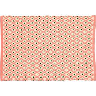 👉 Tenttapijt roze recycled plastic Rice - Handmade Doormat maat 60 x 90 cm, pink 5708315217681
