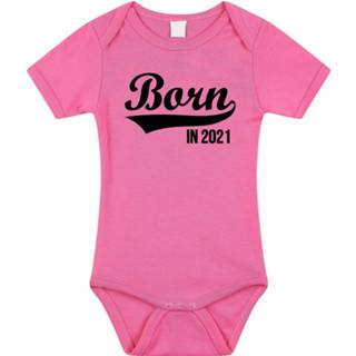 👉 Born in 2021 tekst baby rompertje roze meisjes - Kraamcadeau - 2021 geboren cadeau