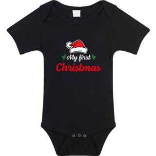 👉 My first Christmas Kerst romper - zwart - babys - Babykleding Kerstmis - kerstkleding / Kerst rompertje