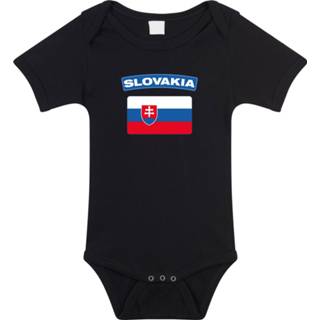 👉 Slovakia baby rompertje met vlag zwart jongens en meisjes - Kraamcadeau - Babykleding - Slowakije landen romper