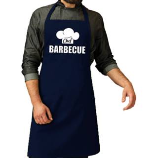 👉 Schort One Size geel mannen Chef barbecue / keukenschort navy voor heren - kookschorten keuken bbq 8720576355121