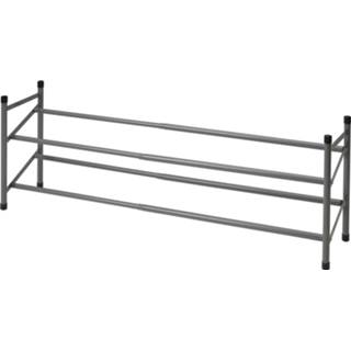 👉 Schoenenrek RVS Schoenenrek/schoenenstandaard Uitschuifbaar 2-laags 35 X 23 61 - 115 Cm Schoenenrekken 8719987092657