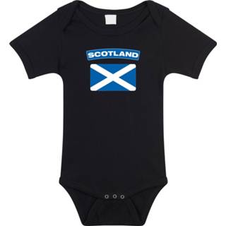 👉 Scotland baby rompertje met vlag zwart jongens en meisjes - Kraamcadeau - Babykleding - Schotland landen romper