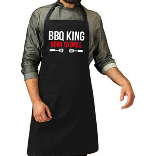 👉 Grill zwart One Size mannen Bbq king born to barbecue schort / keukenschort voor heren - kookschorten schorten 8720576351932
