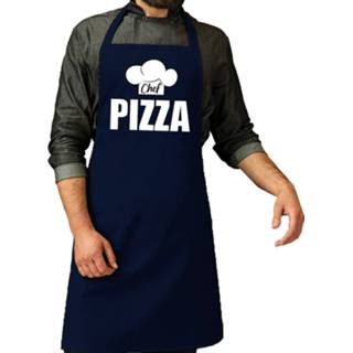 👉 Schort One Size marine mannen Chef pizza / keukenschort navy voor heren - kookschorten keuken 8720576354865