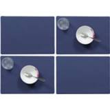 👉 Tafel Set Van 4x Stuks Stevige Luxe Placemats Plain Donkerblauw 30 X 43 Cm - 8720576412640