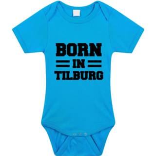 👉 Born in Tilburg tekst baby rompertje blauw jongens - Kraamcadeau - Tilburg geboren cadeau