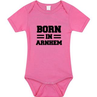 👉 Born in Arnhem tekst baby rompertje roze meisjes - Kraamcadeau - Arnhem geboren cadeau