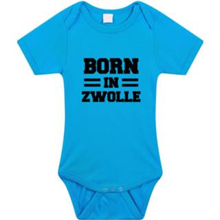 👉 Born in Zwolle tekst baby rompertje blauw jongens - Kraamcadeau - Zwolle geboren cadeau