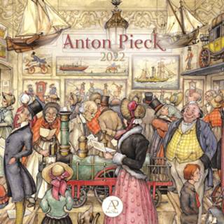 👉 Kalender One Size meerkleurig Kunst 2022 Anton Pieck 30 cm incl. 2 zelfklevende ophanghaken - Maandkalenders/jaarkalenders Wandkalenders 8720576425138