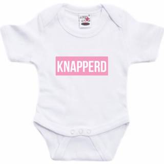 👉 Knapperd tekst baby rompertje roze/wit meisjes - Kraamcadeau - Babykleding