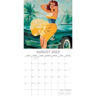 👉 Kalender One Size meerkleurig Kunst 2022 retro pin ups 30 cm - Maandkalenders/jaarkalenders Wandkalenders 9781800543959