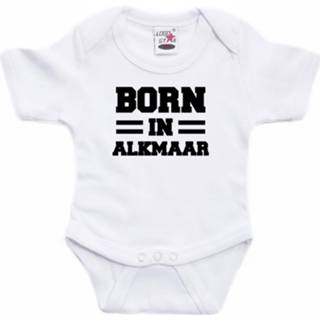 👉 Born in Alkmaar tekst baby rompertje wit jongens en meisjes - Kraamcadeau - Alkmaar geboren cadeau