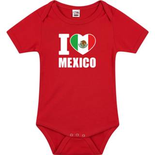 👉 Rompertje rood One Size GeenKleur baby's jongens meisjes I love Mexico baby en - Kraamcadeau Babykleding landen romper 8720576518526