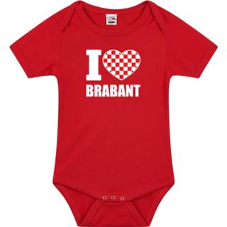 👉 Rompertje rood One Size GeenKleur baby's jongens meisjes I love Brabant baby en - Kraamcadeau Babykleding provincie romper 8720576518786