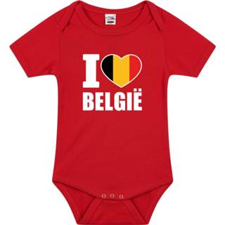 👉 Rompertje rood One Size GeenKleur baby's jongens meisjes I love Belgie baby en - Kraamcadeau Babykleding landen romper 8720576518427